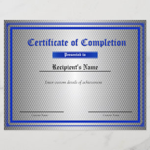 Certificat d'indicateur de ligne bleue mince perso