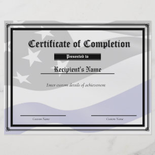 Certificat d'indicateur de ligne bleue mince perso