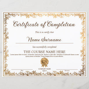 Certificat d'obtention de diplôme élégant