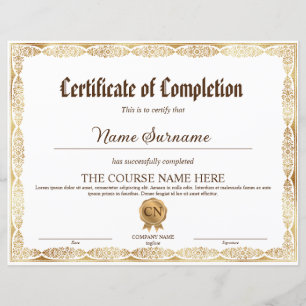 Certificat d'obtention de diplôme élégant