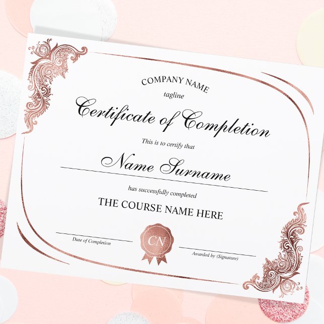 Certificat d'or de luxe de fin de cours (Créateur téléchargé)