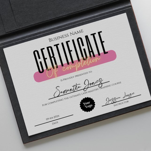 Certificat Esthétique D'Achèvement Prix Gras (Esthetician Certificate Of Completion Awards Bold)