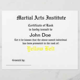 Certificat Générique d'Arts Martiaux