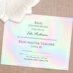 Certificat Master de fin de carrière Reiki