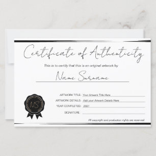 Certificat minimal d'authenticité