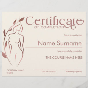 Certificat minimaliste de la sculpture du corps d'