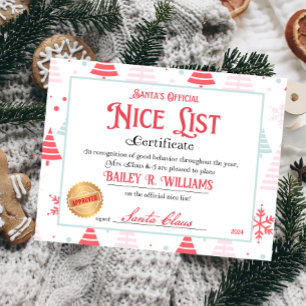 Certificat Nice Personnalisé Du Père Noël