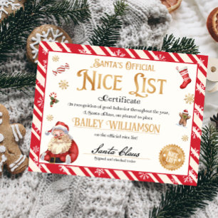 Certificat Nice Personnalisé Du Père Noël