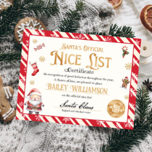 Certificat Nice Personnalisé Du Père Noël