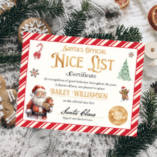 Certificat Nice Personnalisé Du Père Noël