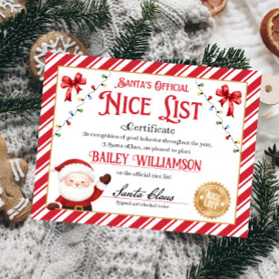 Certificat Nice Personnalisé Du Père Noël
