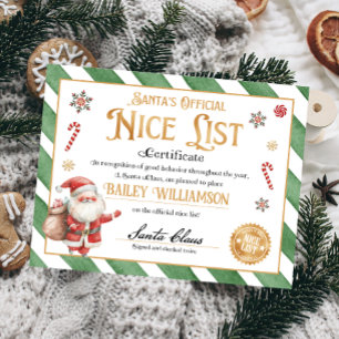 Certificat Nice Personnalisé Du Père Noël