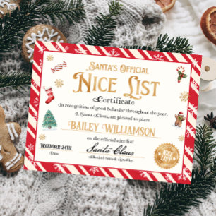 Certificat Nice Personnalisé Du Père Noël