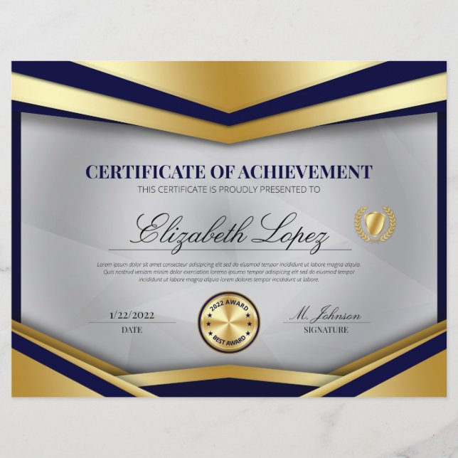 Certificat professionnel de réussite (Devant)