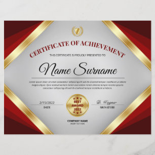 Certificat professionnel Prix d'excellence