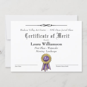 CERTIFICAT RÉCOMPENSÉ POUR LES SPECTACLES D'ART