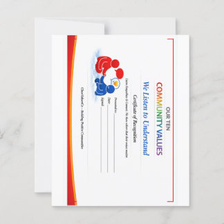 Certificat Valeur à Écouter Petite Feuille de Papi