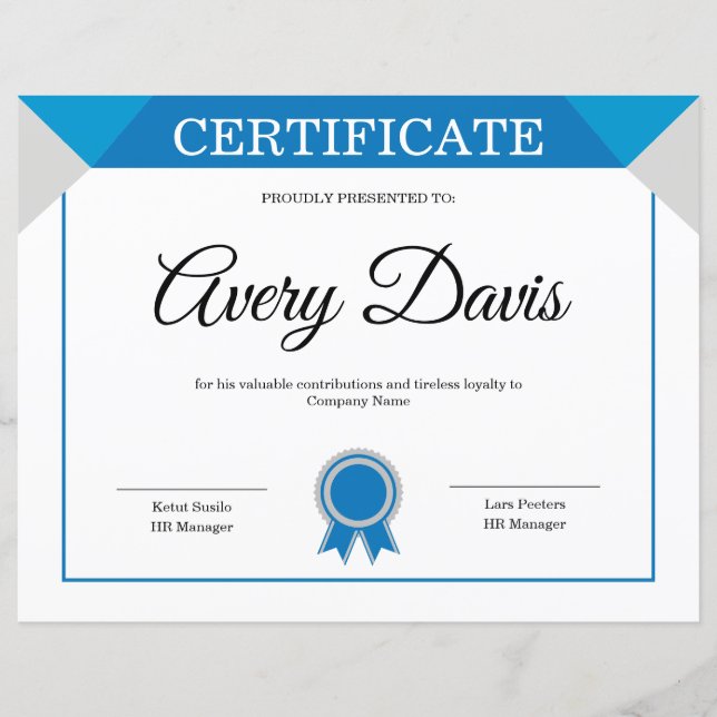 Certificate of Appreciation Template (Devant)