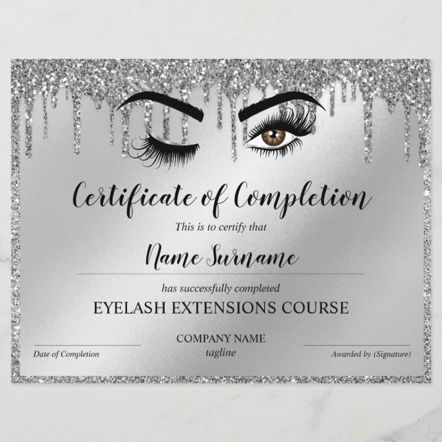 Certificate of Completion Award lashes course (Devant)
