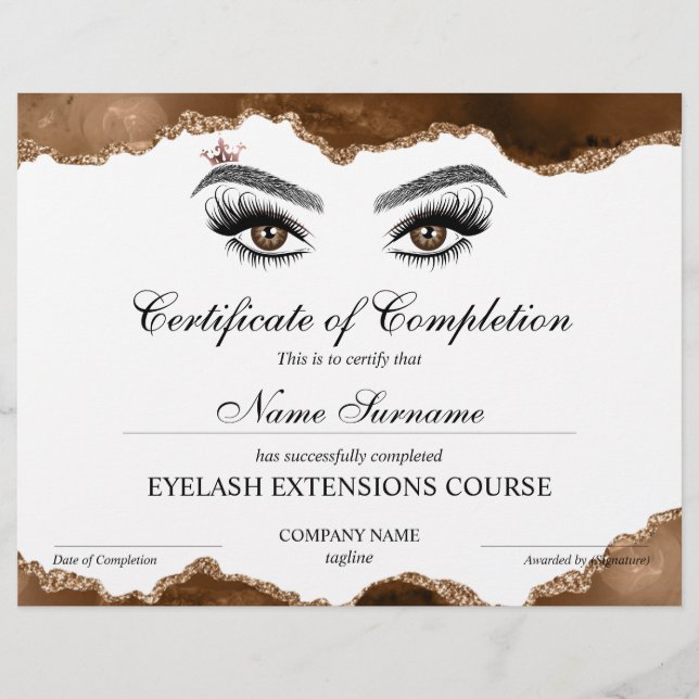 Certificate of Completion Award lashes course (Devant)