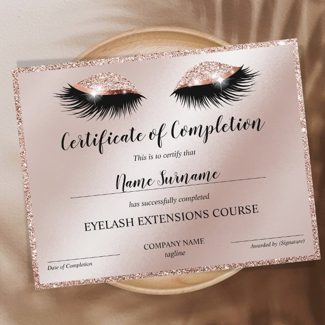 Certificate of Completion Award lashes course (Créateur téléchargé)