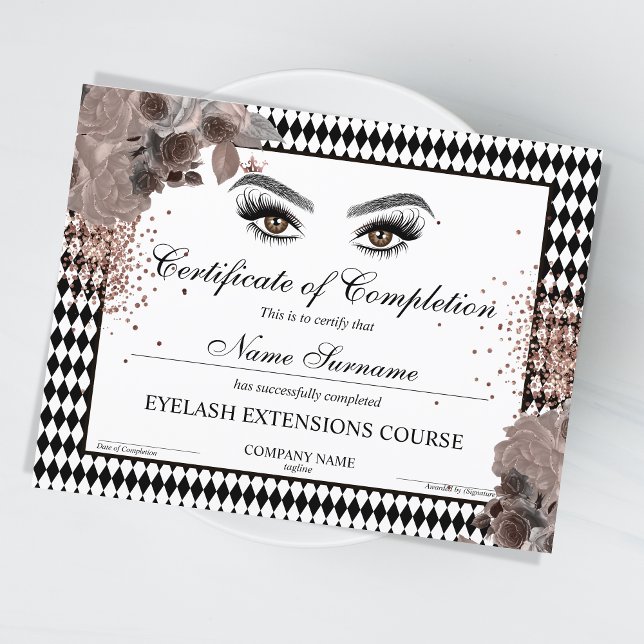 Certificate of Completion Award lashes course (Créateur téléchargé)