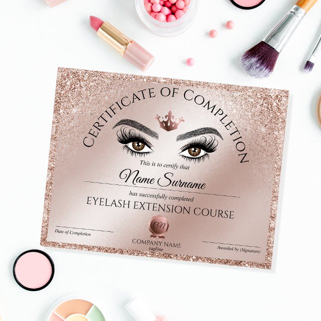 Certificate of Completion Award lashes course (Créateur téléchargé)