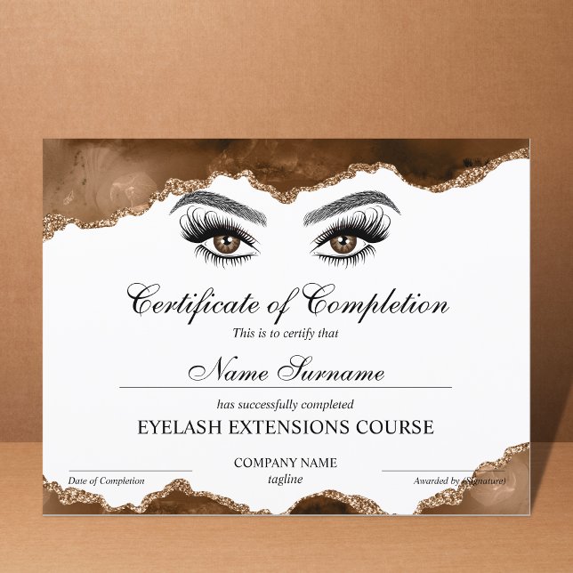 Certificate of Completion Award lashes course (Créateur téléchargé)