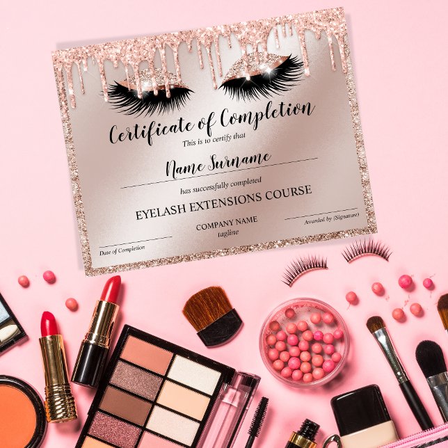 Certificate of Completion Award lashes course (Créateur téléchargé)