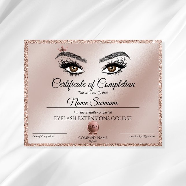Certificate of Completion Award lashes course (Créateur téléchargé)