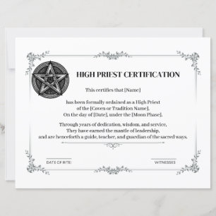 Certification de prêtres élevée