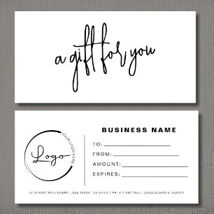 Certificats cadeaux Black White Logo