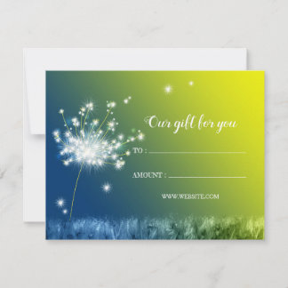 Certificats cadeaux d'affaires Glitzy Dandelion