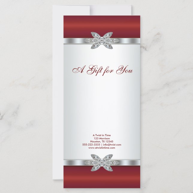 Certificats cadeaux d'affaires Red Diamond (Devant)