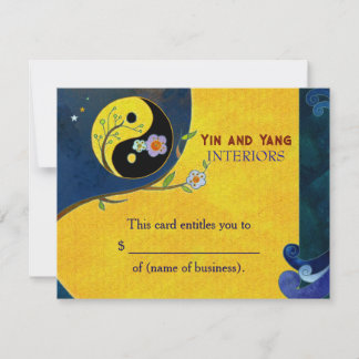 Certificats cadeaux d'affaires Yin n Yang