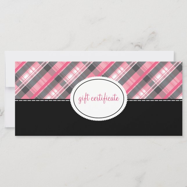 Certificats cadeaux de style Boutique Plaid modern (Devant)
