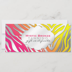 Certificats Cadeaux Neon Rose & Jaune Zèbre Imprim