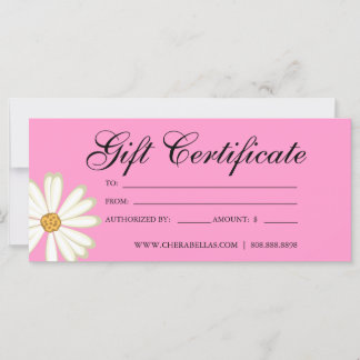 Certificats cadeaux Salon Daisy Flower rose