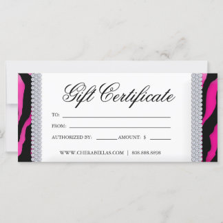 Certificats-Cadeaux Salon de bronzage Bijoux rose