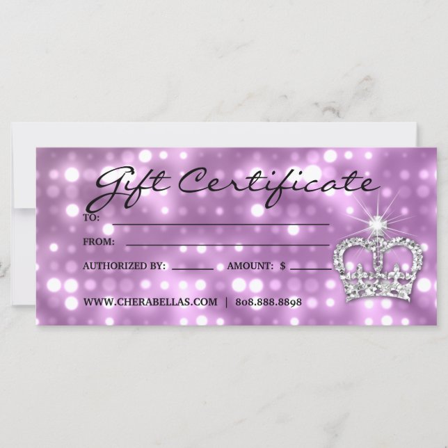Certificats-Cadeaux Salon Lights & Crown (Devant)