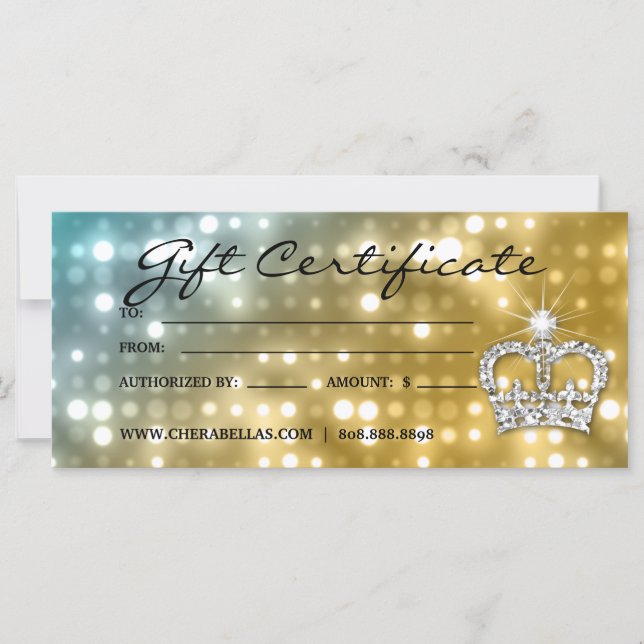 Certificats-Cadeaux Salon Lights & Crown Gold (Devant)