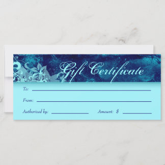 Certificats Cadeaux Salon Spa Blue Floral Grunge