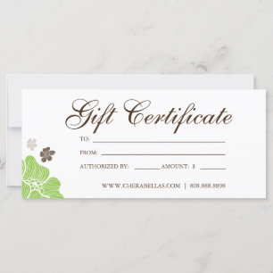 Certificats cadeaux Salon Tropical Flower lime gre