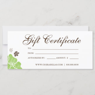 Certificats cadeaux Salon Tropical Flower lime gre