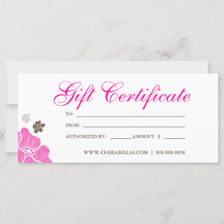 Certificats cadeaux Salon Tropical Flower rose bru