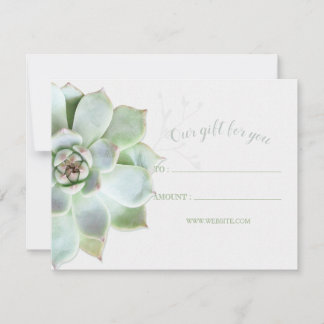 Certificats Cadeaux Simples de Plantes Succulentes