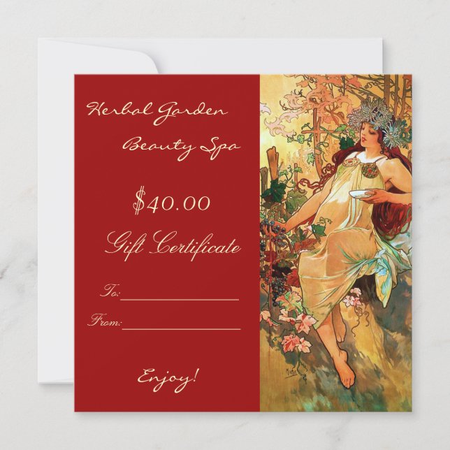 Certificats cadeaux Spa de beauté (Devant)