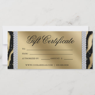 Certificats-Cadeaux Tanning Salon Bijoux Black Gol