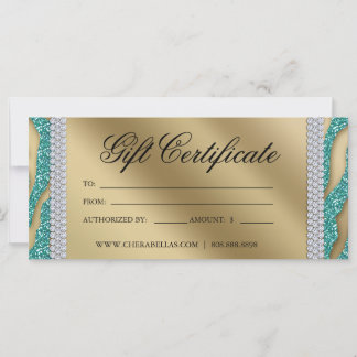 Certificats-Cadeaux Tanning Salon Bijoux Or Turquo