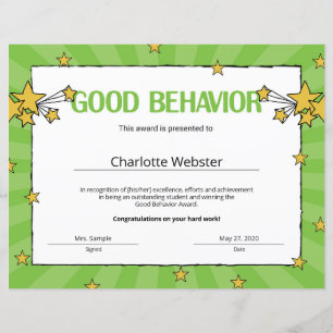 Certificats de reconnaissance de bon comportement